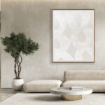 Abstracción Circular Texturizada para Interiores Minimalistas Modernos