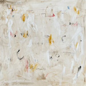 Abstracción Lírica en Tonos Neutros con Pinceladas Dinámicas