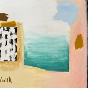 Abstracción Serena con Tonos Marinos y Geometrías Sutiles