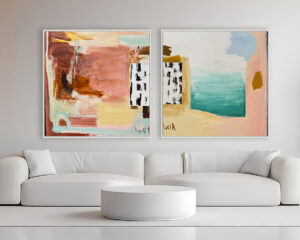 Abstracción Serena y Cálida para Espacios Contemporáneos