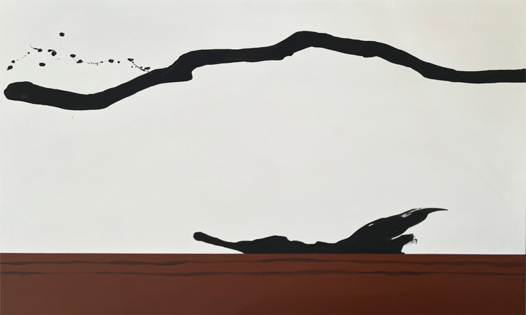 Minimalismo abstracto en negro y tierra