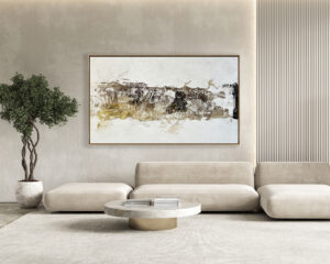 Abstracción Tectónica en Tonos Neutros para Interiores Robustos y Elegantes