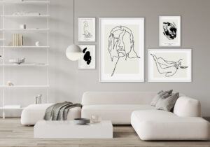 Decoración de pared con arte abstracto moderno enmarcado