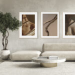 Arte de pared minimalista enmarcado en tonos neutros