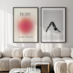 Arte moderno enmarcado en ambiente elegante