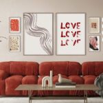 Salón contemporáneo con decoración artística