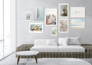 Decoración de pared minimalista en salón moderno