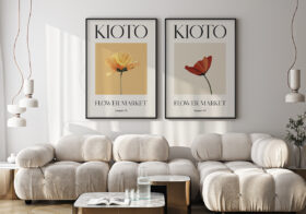 Galería de arte floral minimalista moderno