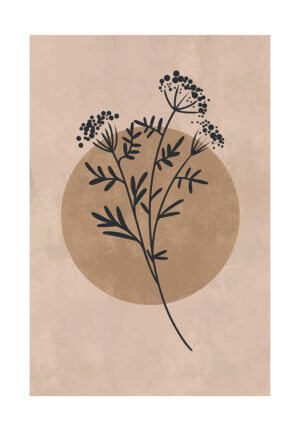 Arte Botánico Minimalista en Tonos Neutros