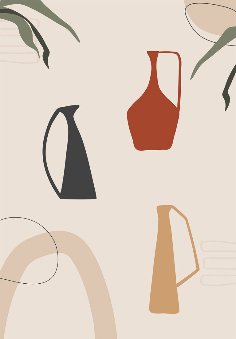 Diseño Minimalista con Jarrón Abstracto