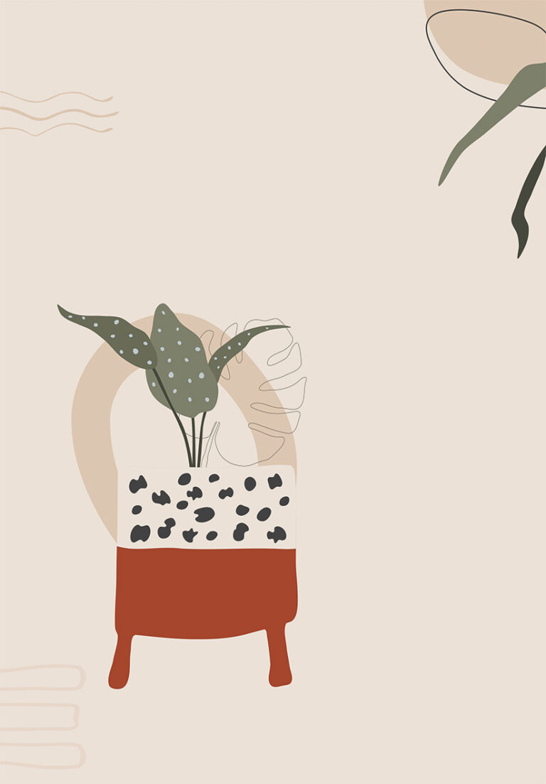 Ilustración Botánica Abstracta y Minimalista