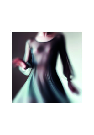 Retrato Abstracto con Vestido Liviano en Movimiento