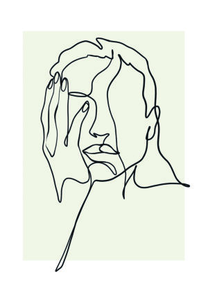 Retrato Dibujado en Línea Minimalista