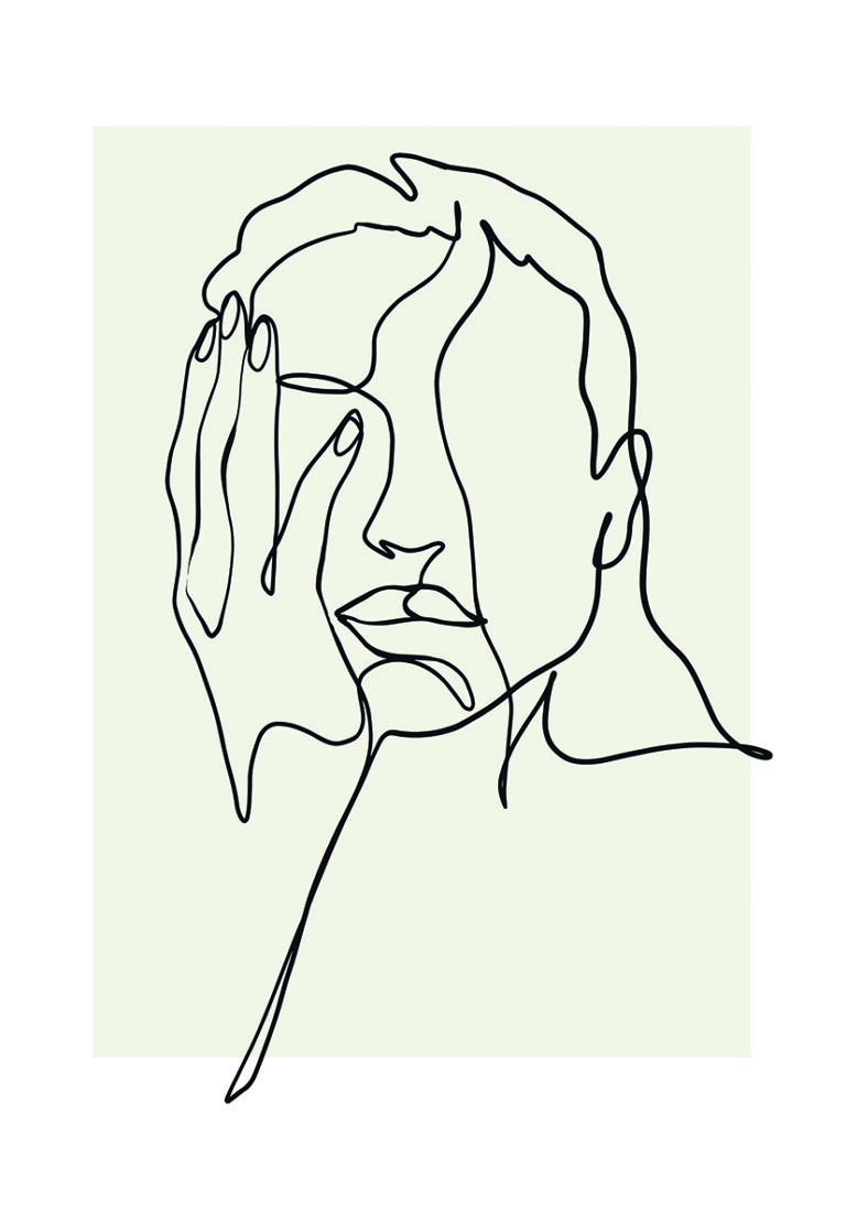 Retrato Dibujado en Línea Minimalista