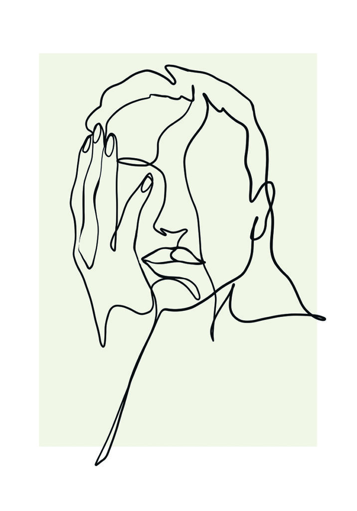 Retrato Dibujado en Línea Minimalista