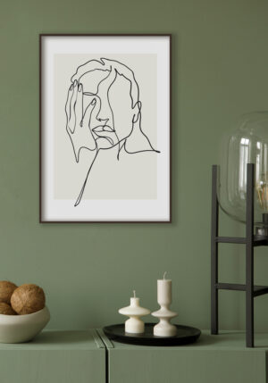 Retrato Dibujado en Línea Minimalista