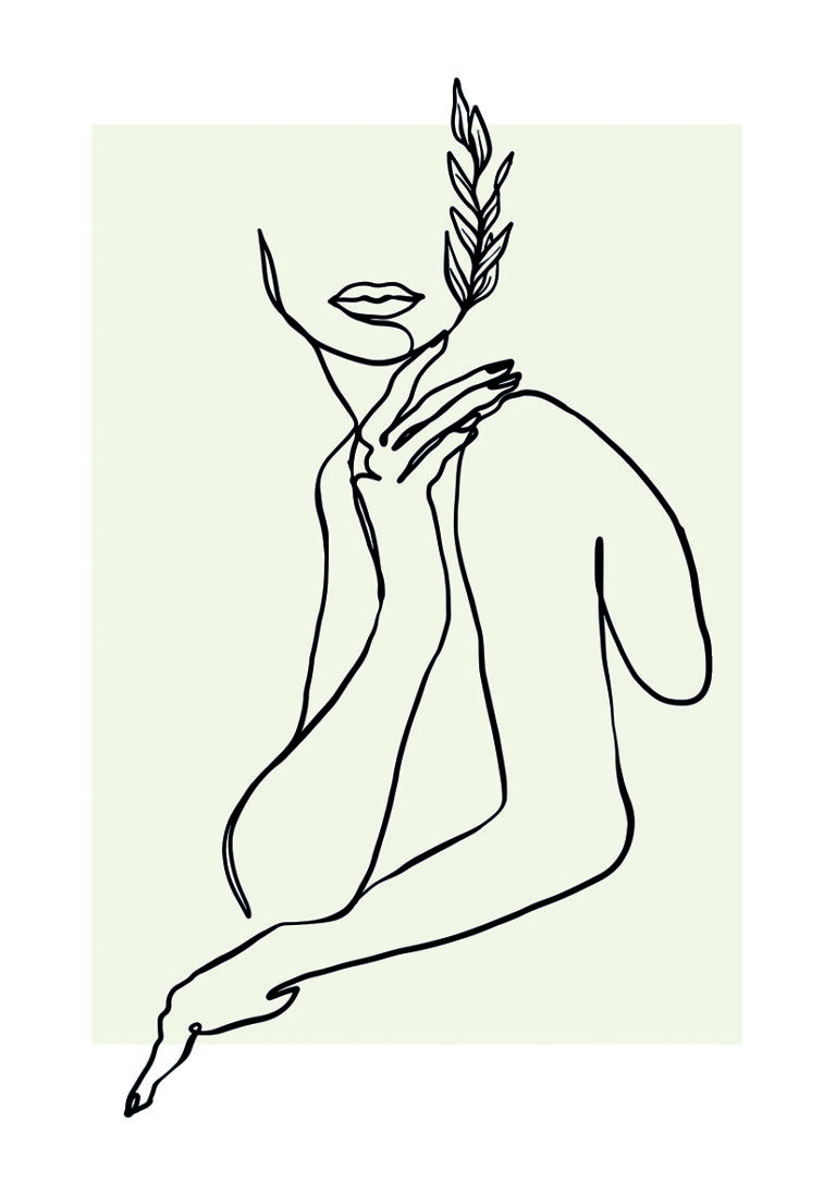 Dibujo Lineal con Detalle de Hoja