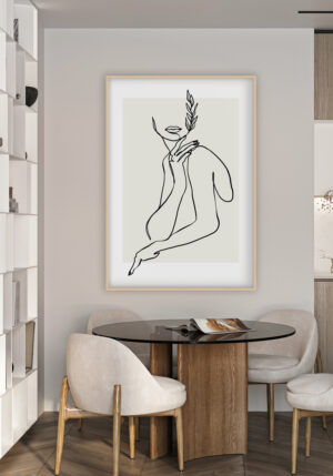 Dibujo Lineal con Detalle de Hoja