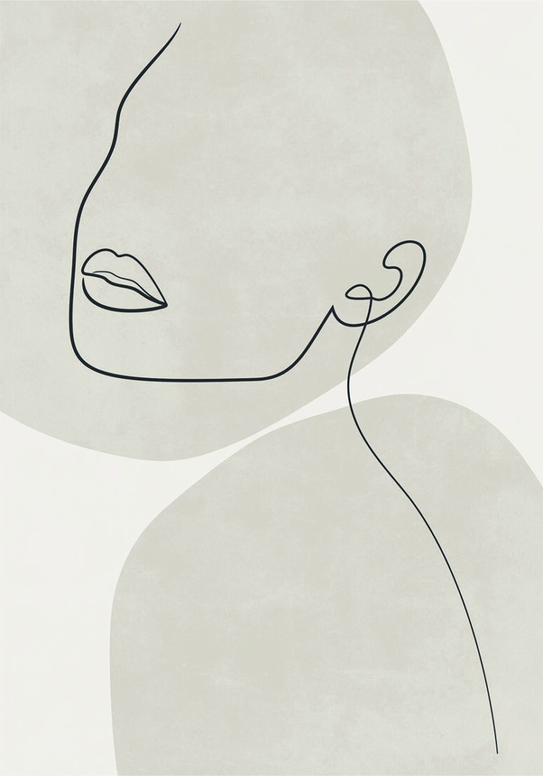 Diseño de Retrato en Línea Minimalista