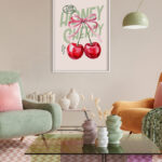 Acuarela de Cerezas Dobles con Tipografía