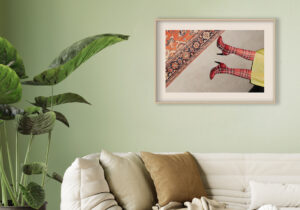 Tacones de Cuadro sobre Alfombra Decorativa