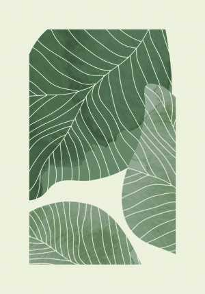 Patrón Abstracto de Hojas en Tonos Neutros
