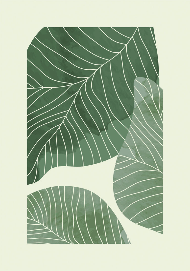 Patrón Abstracto de Hojas en Tonos Neutros