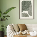 Patrón Abstracto de Hojas en Tonos Neutros