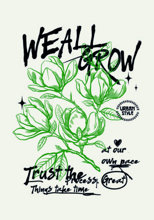 Ilustración Botánica con Citas Inspiradoras