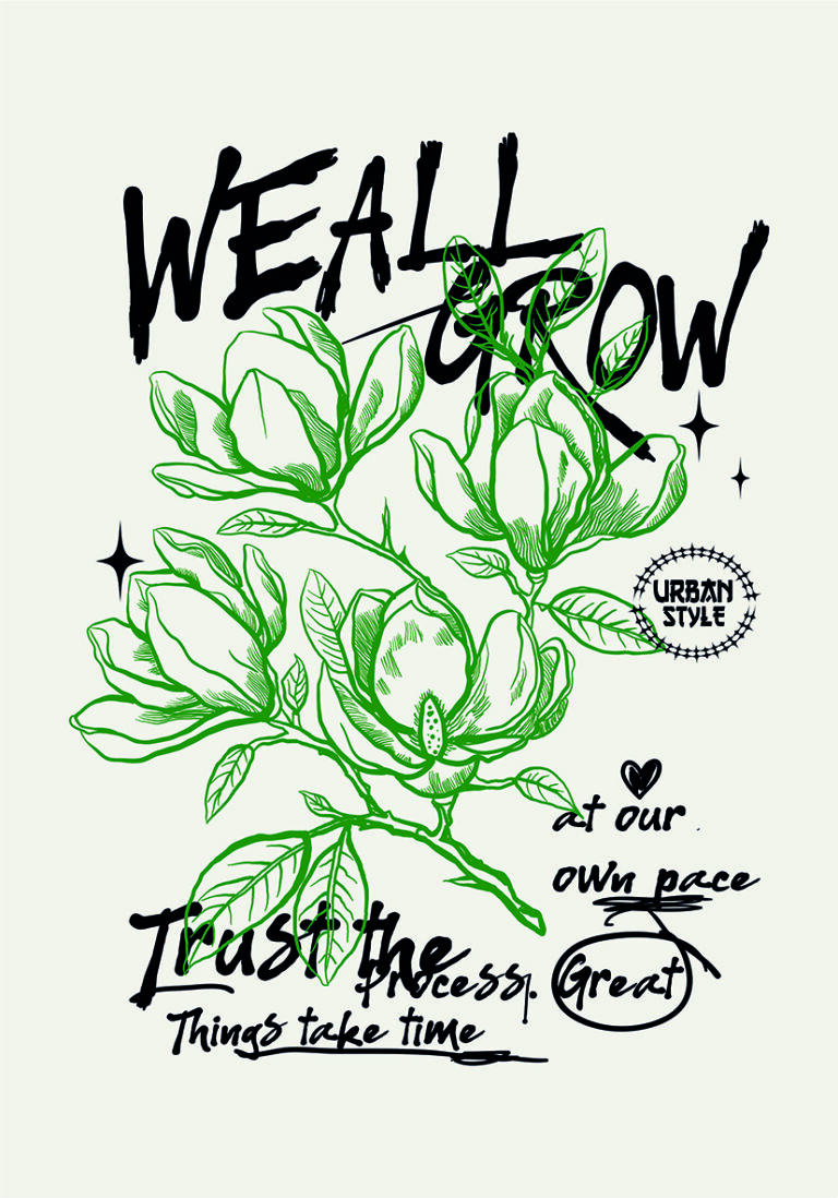 Ilustración Botánica con Citas Inspiradoras