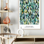 Lámina de Hojas en Acuarela Abstracta