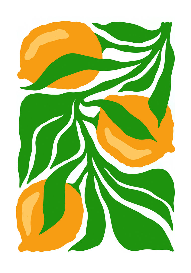 Ilustración Botánica de Limón Vibrante