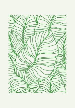 Dibujo de Hoja Verde en Línea Sencilla