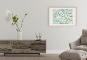 Dibujo de Hoja Verde en Línea Sencilla