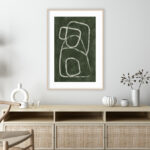 Composición Geométrica Abstracta en Verde