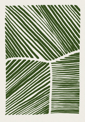 Arte Abstracto con Líneas Verdes