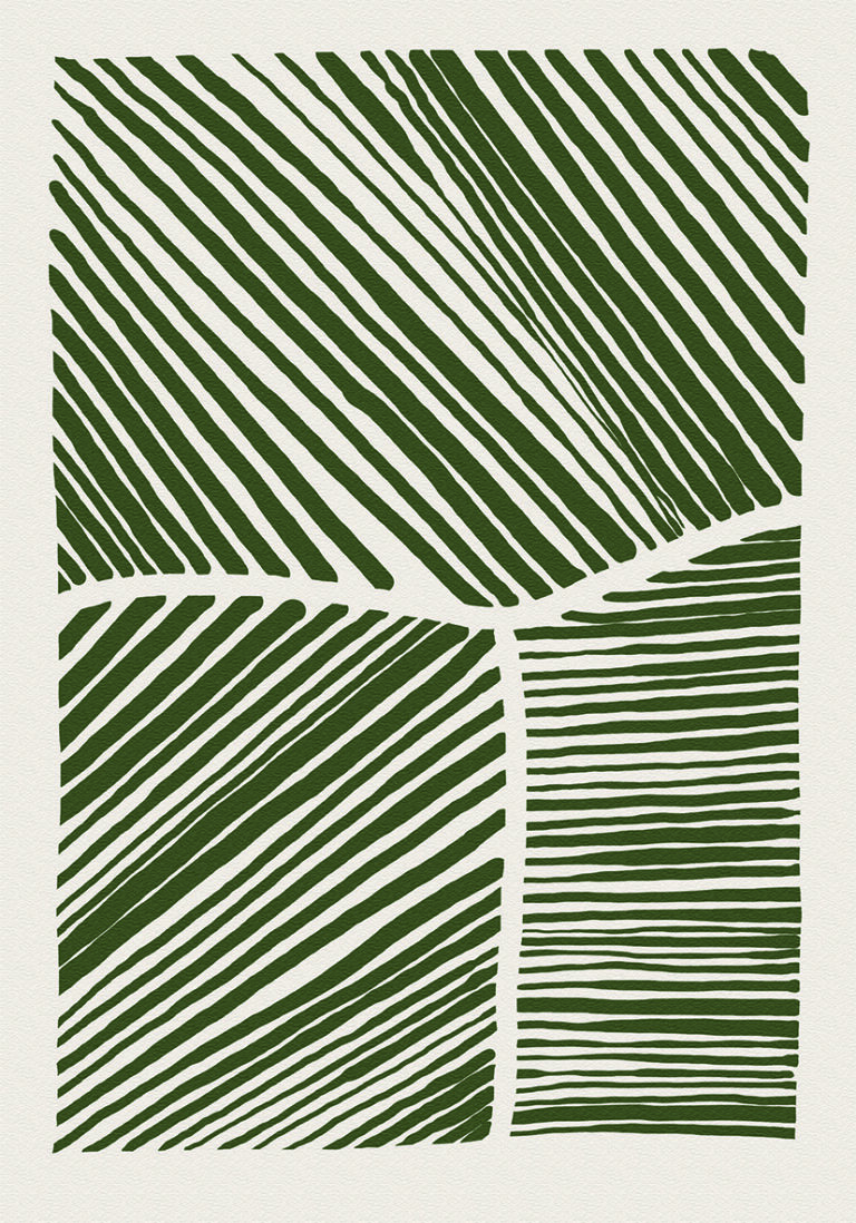 Arte Abstracto con Líneas Verdes