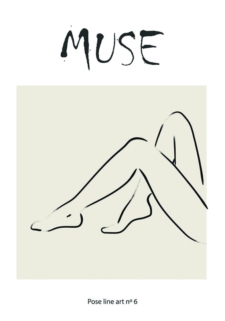 Dibujo Lineal de Piernas Reclinadas