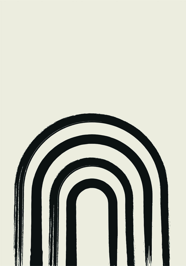 Diseño Abstracto de Arco en Tinta Negra