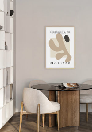 Composición Abstracta en Beige y Negro