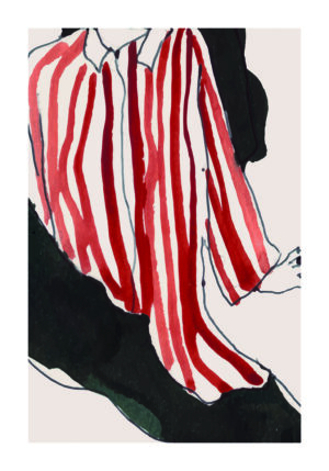 Acuarela Abstracta de Vestimenta a Rayas