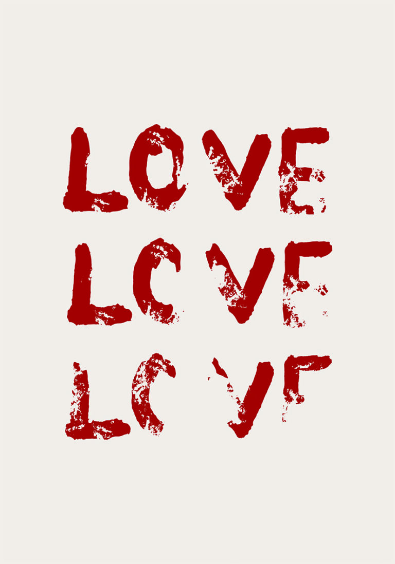 Lámina Tipográfica de Amor con Fuerza Visual