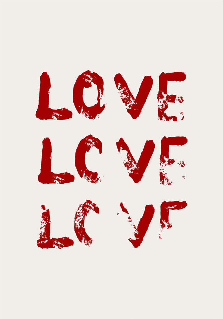 Lámina Tipográfica de Amor con Fuerza Visual