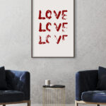 Lámina Tipográfica de Amor con Fuerza Visual