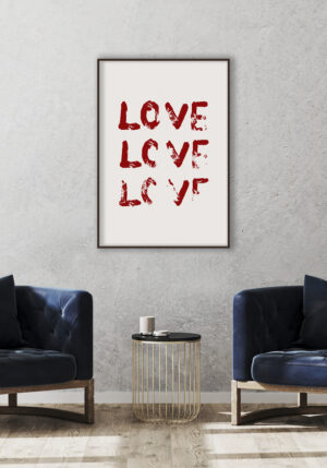 Lámina Tipográfica de Amor con Fuerza Visual