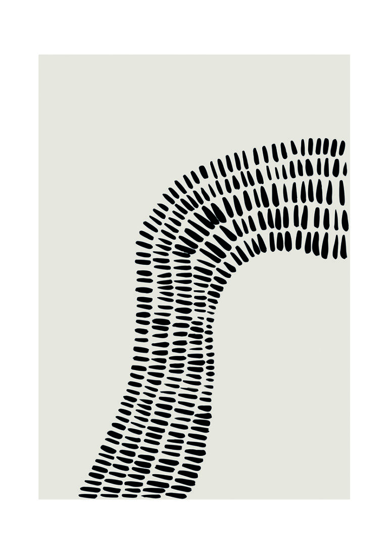 Arte Lineal Monocromo Abstracto