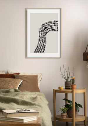 Arte Lineal Monocromo Abstracto