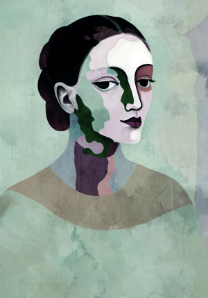 Retrato Abstracto en Tonos Neutros