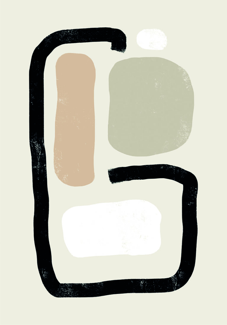 Formas Abstractas Minimalistas en Tonos Neutros