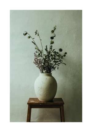 Florero Rústico con Flores Secas